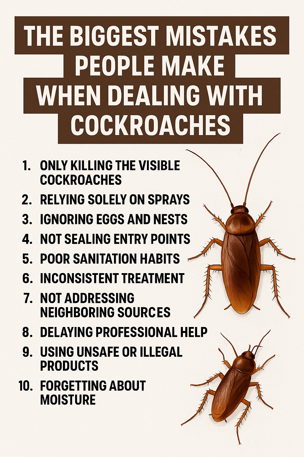 THE BIGGEST MISTAKES PEOPLE MAKE WHEN DEALING WITH COCKROACHES